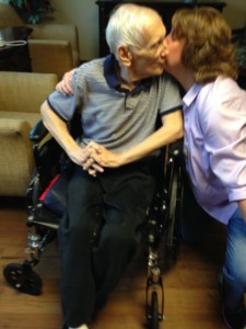 It was a quick visit with my dad, but I got to give him a kiss on his birthday.